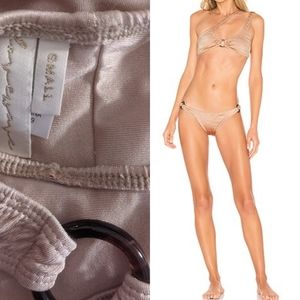 Nwpt REVOLVE asymmetrical o ring champagne bikini SET S